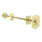 Chatsworth 600 x 1370mm Cast Iron Style 4 Column White Radiator - Brushed Brass Wall Stay Brackets and Thermostatic Valves - Image 2